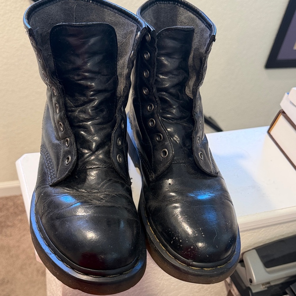 Dr. Martens Black Leather Combat Boots
